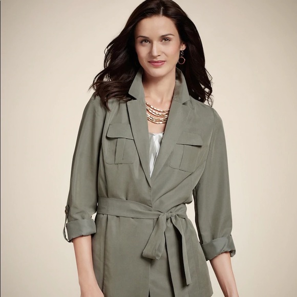 Chico's Tops - NWT Chico’s size 1 sage green safari wrap top